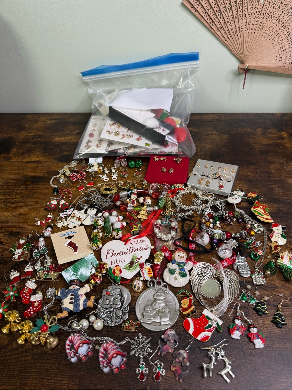 Large Christmas Jewelry Lot Wear Craft Kids Adults Fun!